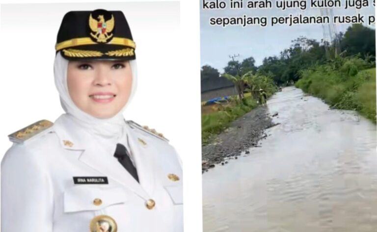 Viral Hasil Kerja Bupati Pandeglang, Jalanan Cap Lumpur dan Mode Sungai Direkam Tiktoker
