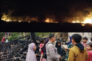 Asyik Nonton Agustusan Rumah Habis Dilalap Api dan Hektaran Kebun Bambu Ludes Terbakar di Garut