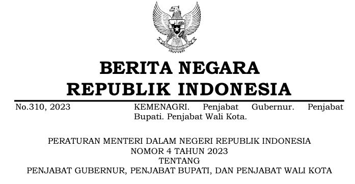 Penjabat Gubernur, Bupati dan Walikota Dilarang Mutasi Kepala Dinas, Camat dan Lurah