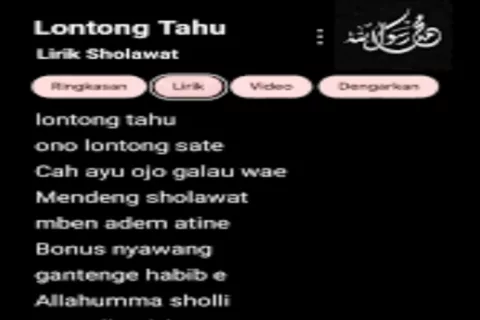 Lirik Lagu Sholawat Lontong Tahu, Bahasa Arab, Latin dan Jawa