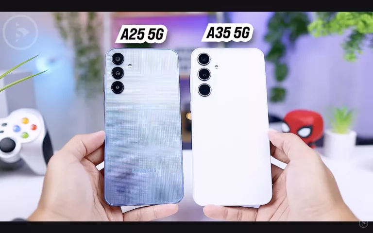 Perbandingan antara smartphone Samsung A25 5G dan Samsung A35 5G (Youtube/Santertainment Indonesia)