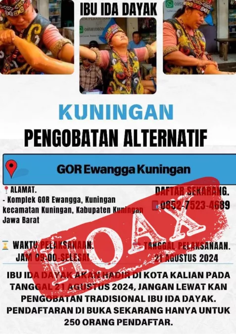 Pengobatan Alternatif Ida Dayak di Gor Ewangga Hoax