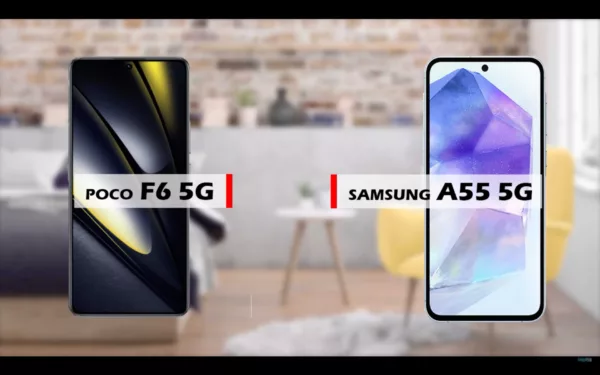 Review lengkap perbandingan smartphone Poco F6 5G vs Samsung Galaxy A55 5G (Youtube/reviewFira)