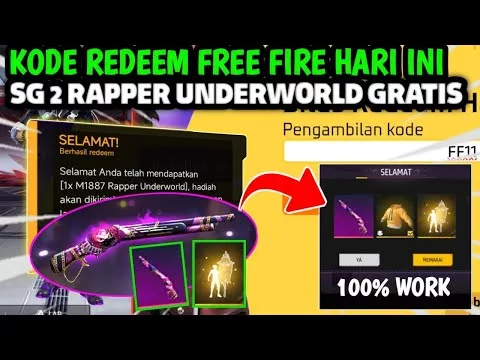 Kode Redeem Free Fire (FF) Yang Masih Aktif Hari ini 27 September 2024, SG2 Rapper Underworld