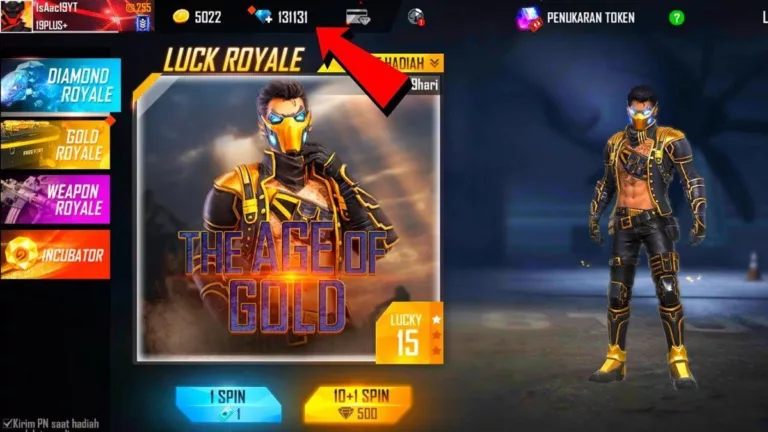 Kode Redeem Lucky Royale Free Fire (FF) Free Spin 16 September 2024