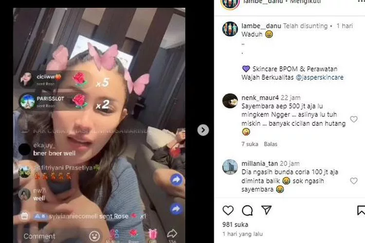 Cuplikan Live Nikita Mirzani di Live Tiktok