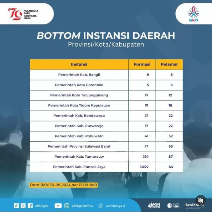 Statistik jumlah pelamar