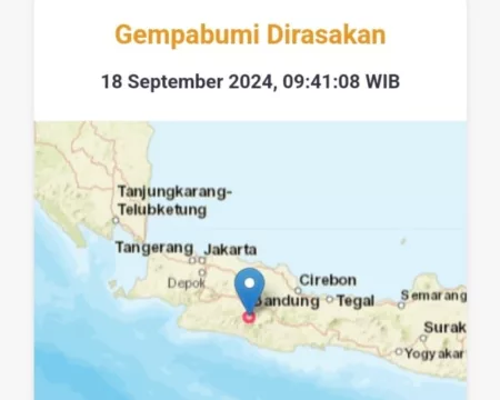 Tangkapan Layar peringatan Gempa dari Situs Resmi BMKG