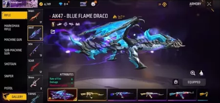 Skin AK47-Blue Flame Draco Level Max