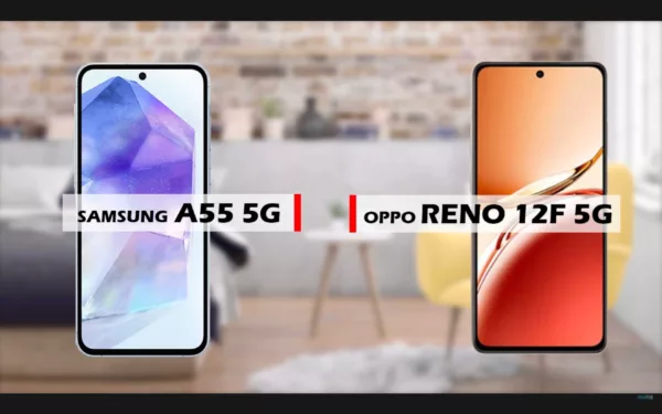 Perbandingan lengkap spesifikasi dan performa Smartphone Samsung A55 5G vs Oppo Reno 12F 5G (Youtube/reviewFira)