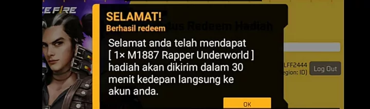 Masih Hangat ! 10 Kode Redeem FF Hari Ini Senin 21 Oktober 2024, Ada M1887 Rapper Underworld