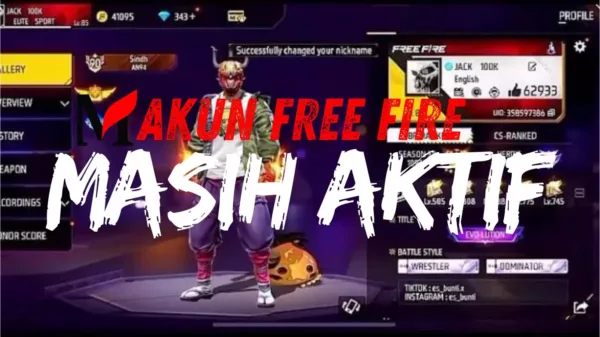 25 Akun Free Fire FF Sultan Gratis Full Skin Epic Masih Aktif Sekarang, 7 Oktober 2024