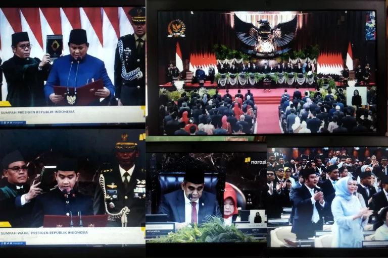 Pelantikan Presiden Prabowo Subianto & Wakil Presiden Gibran Rakabuming (20/10/14) / Screenshoot YouTube Najwa Shihab - Narasi