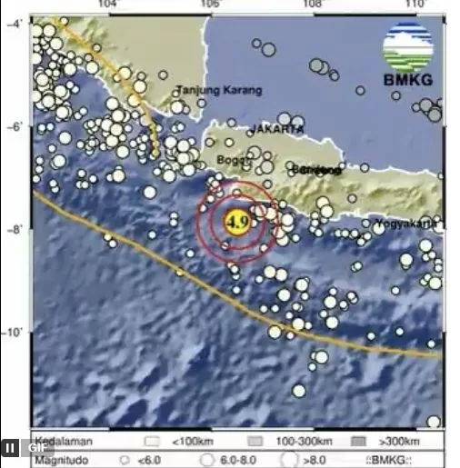 Gempa Bumi Magnitudo 4,9 Guncang Sukabumi Hari Ini