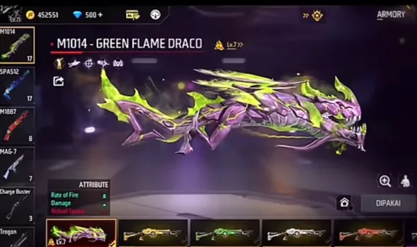 Ini Real Ga Bang ! Kode Redeem FF Hari Ini Senin 14 Oktober 2024, Ada M1014 Green Flame Draco