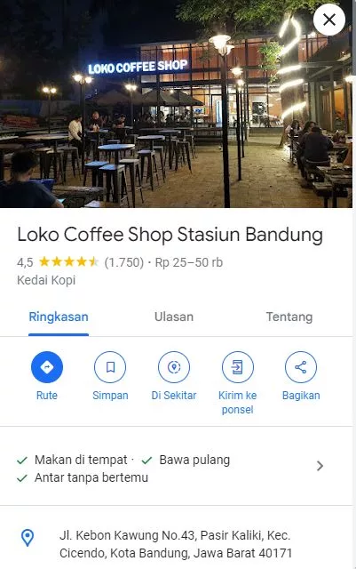 Loko Coffee Shop Stasiun Bandung