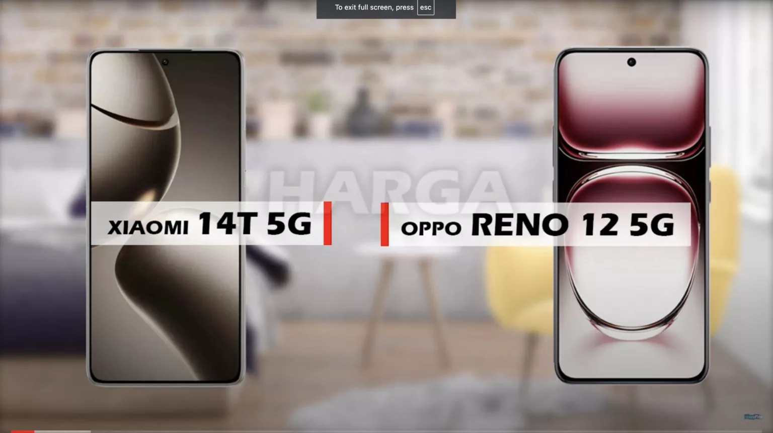 Perbandingan Xiaomi 14T 5G vs Oppo Reno 12 5G (Tangkap Layar Youtube/reviewFira)