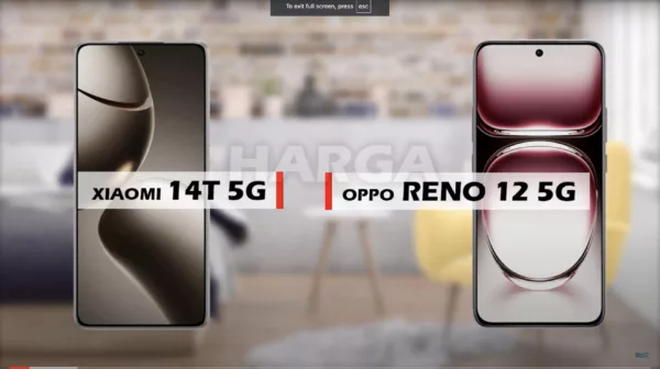 Perbandingan Xiaomi 14T 5G vs Oppo Reno 12 5G (Tangkap Layar Youtube/reviewFira)