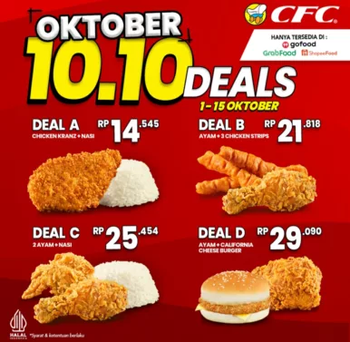  Daftar Terlengkap Puluhan Promo 10.10 Makanan Hari Ini - CFC