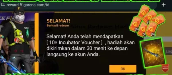 Kode Redeem FF Terbaru Kamis 10 Oktober 2024, Klaim Incubator Voucher Sekarang