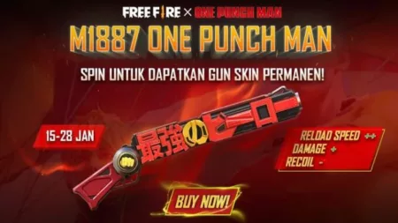 Kode Redeem FF Terbaru M1887 One Punch Man dan Diamond Voucher, Berani Tampil Beda