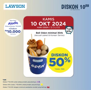  Daftar Terlengkap Puluhan Promo 10.10 Makanan Hari Ini - Lawson