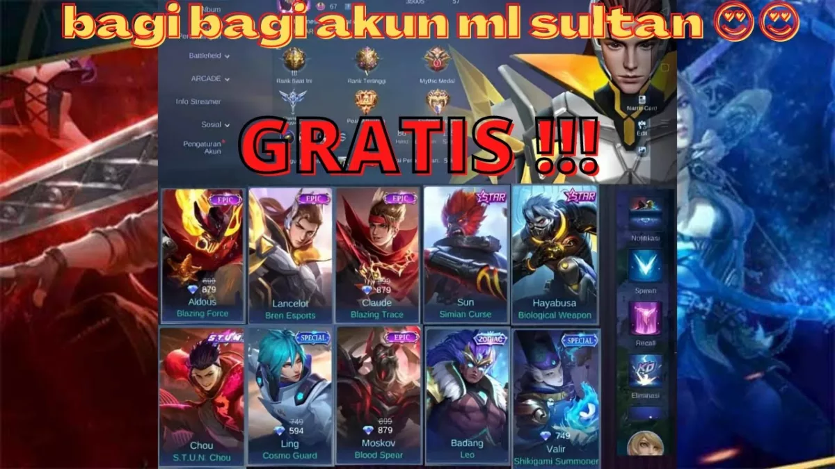 Akun Mobile Legends Sultan 19 November 2024 Masih Aktif Ambil Sekarang