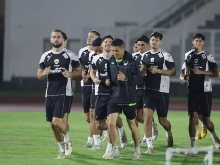 Pemain Timnas Indonesia serlaih di GBK