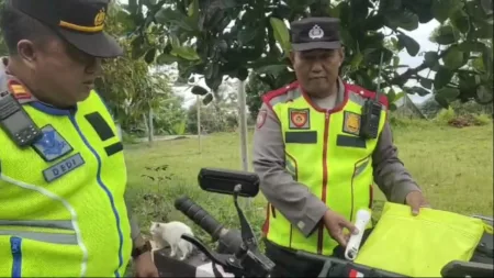 Personil Polsek Puspahiang Saat Melakukan Pemerikasan Kesehatan Dan Pengecekan Kendaran Dinsnya.