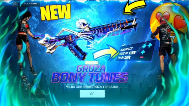 Trik hoki cara mendapatkan Skin Groza Bony Tunes di Free Fire (Youtube/Akash Playz)