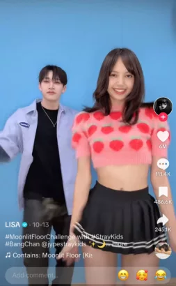 Lisa Blackpink dan Bangchan Stray Kids (tiktok @lalalalisa_m)