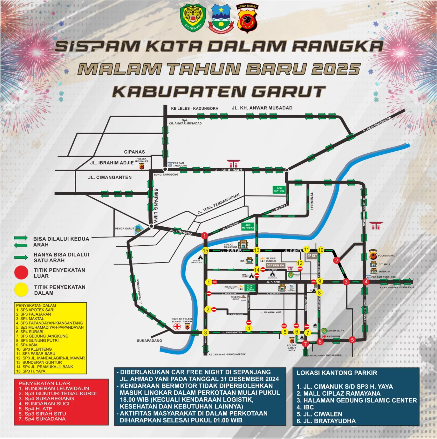 Antisipasi Kemacetan Pergantian Tahun Baru, Beberapa Rute Pusat Kota Garut Ditutup