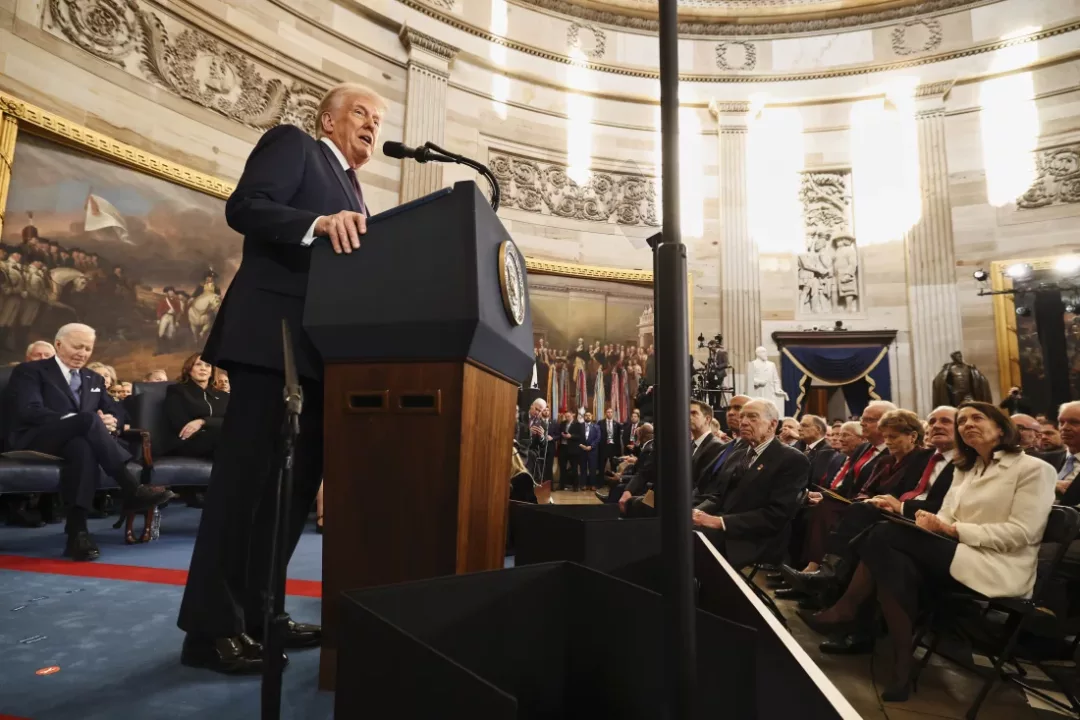 Pidato Donald Trump saat pelantikannya menjadi presiden Amerika Serikat