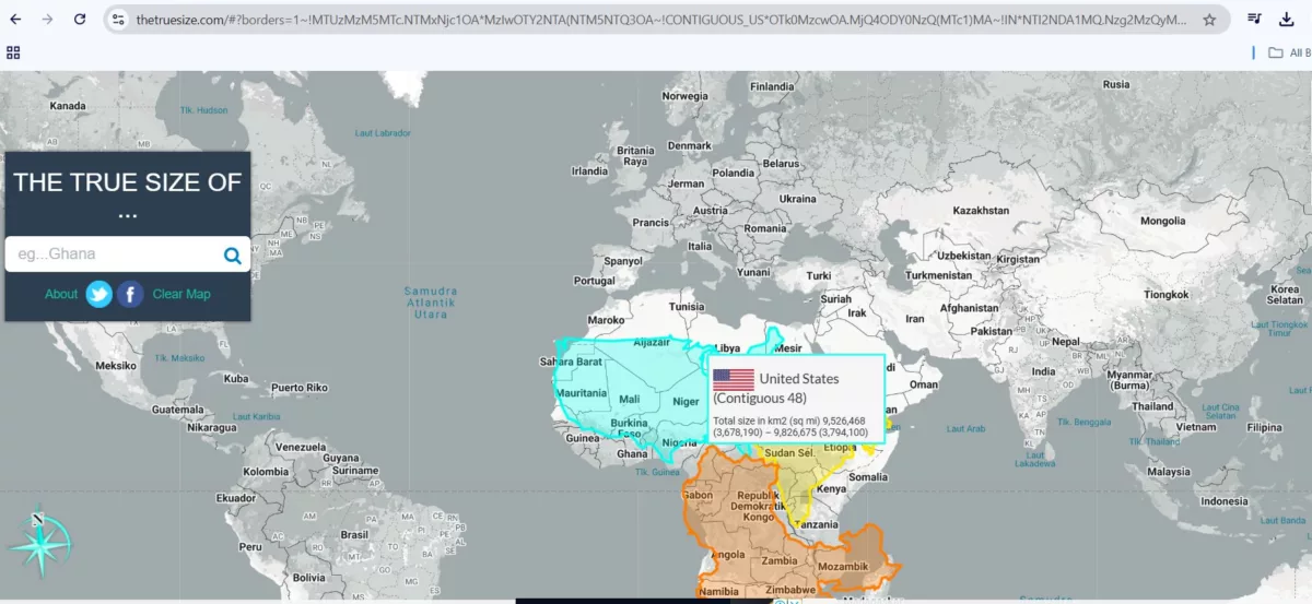 Website The True Size of Countries 