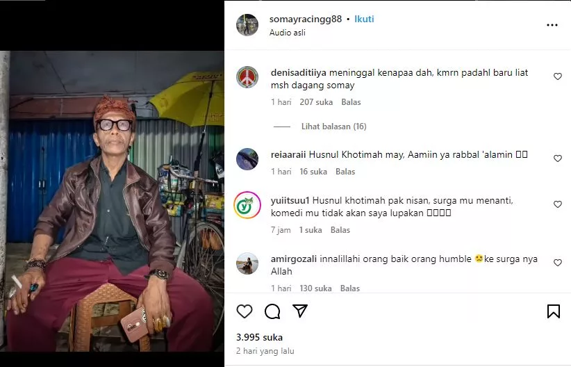 Kabar duka abang siomay racing (IG/somayracing88)