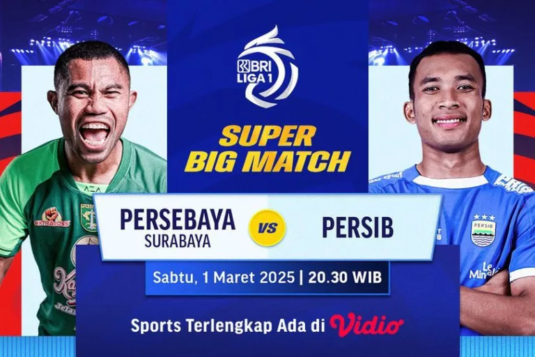 Klik Disini, Link Live Streaming Persebaya Surabaya vs Persib Bandung, Gratis dan Jernih