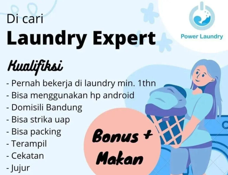 Info Loker Bandung Tanpa Batas Usia dan Pendidikan, Butuh 2 Orang Sekaligus di Power Laundry Cek Persyaratan