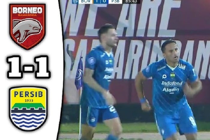 Persib diimbangi Borneo FC 1-1.