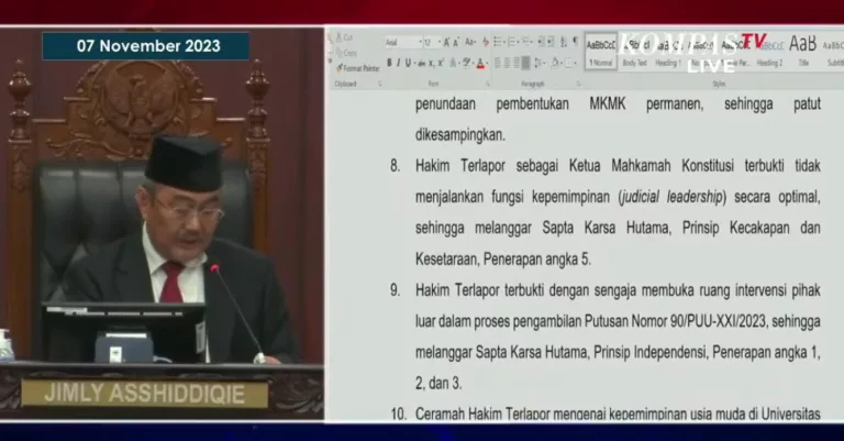 Hasil Sidang Putusan MKMK, Anwar Usman Diberhentikan dari Jabatan Ketua MK, Terbukti Lakukan Pelanggaran Berat