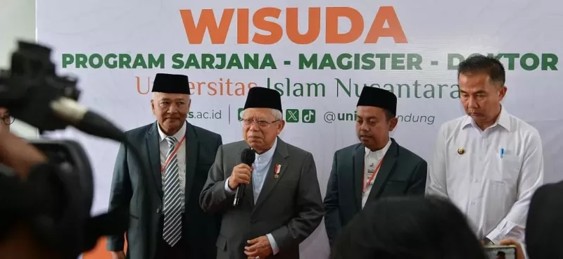 Hadiri Wisuda ke-67 Uninus, Simak Isi Orasi Ilmiah Wakil Presiden Ma’ruf Amin