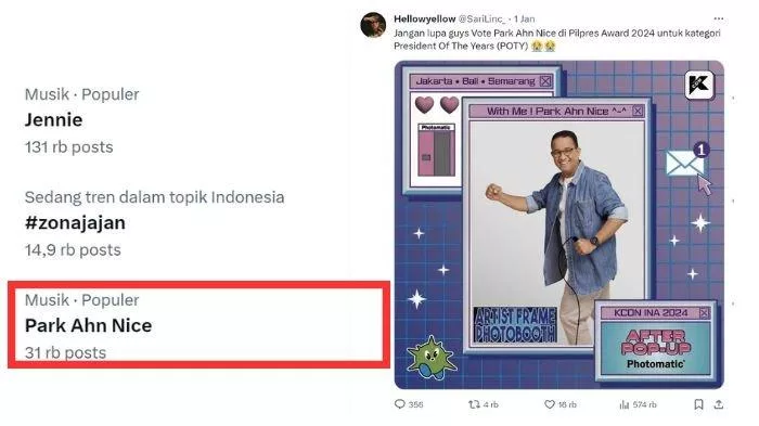 Siapa Sosok ‘Park Ahn Nice’ yang Disandingkan dengan Anies Baswedan?