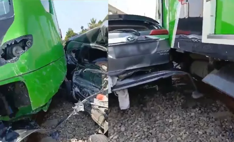 Breaking News! KA Feeder Tabrak Mobil Daihatsu, 6 Orang Jadi Korban