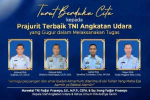 Identitas 4 Perwira Menengah TNI AU yang Gugur dalam Jatuhnya 2 Pesawat Tunaco di Pasuruan, Dapat Kenaikan Pangkat