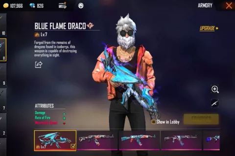 Terbatas! 3 Akun FF Sultan Gratis, Ada Skin Mahal AK Blue Flame Draco