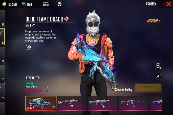 Terbatas! 3 Akun FF Sultan Gratis, Ada Skin Mahal AK Blue Flame Draco